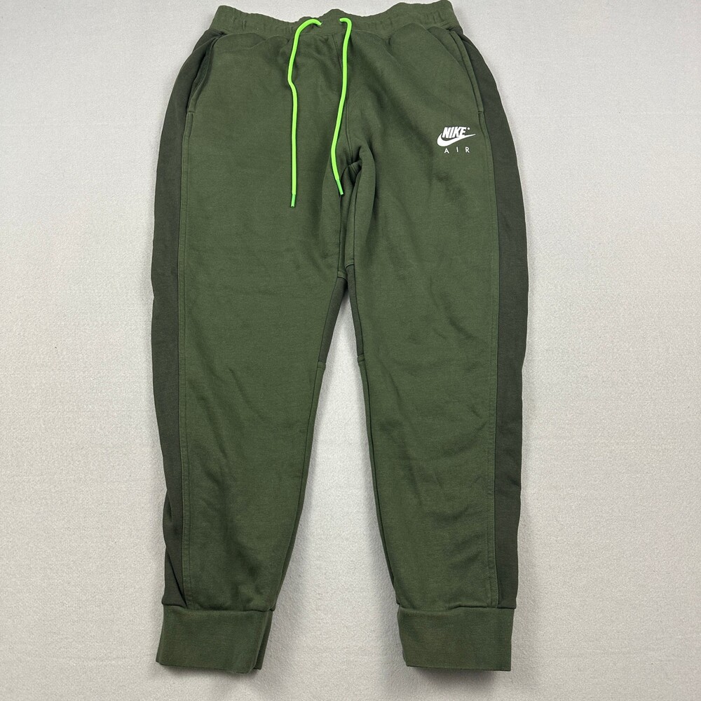 Nike Pants Men Extra Large Green Two Tone Solid Tapered Joggers Swoosh XL